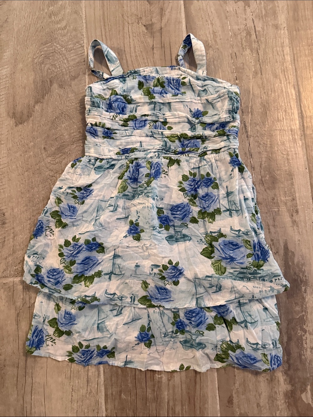 abercrombie kids Blue & Green Floral Tiered Sundress